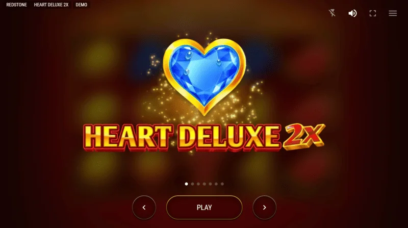 Heart Deluxe 2x - meniul principal și ecranul de pornire al slotului