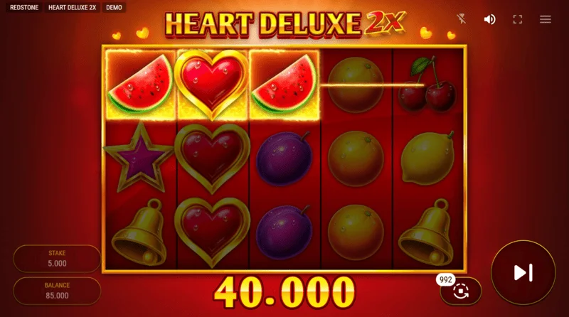 Heart Deluxe 2x - combinație câștigătoare cu wild pe rolă